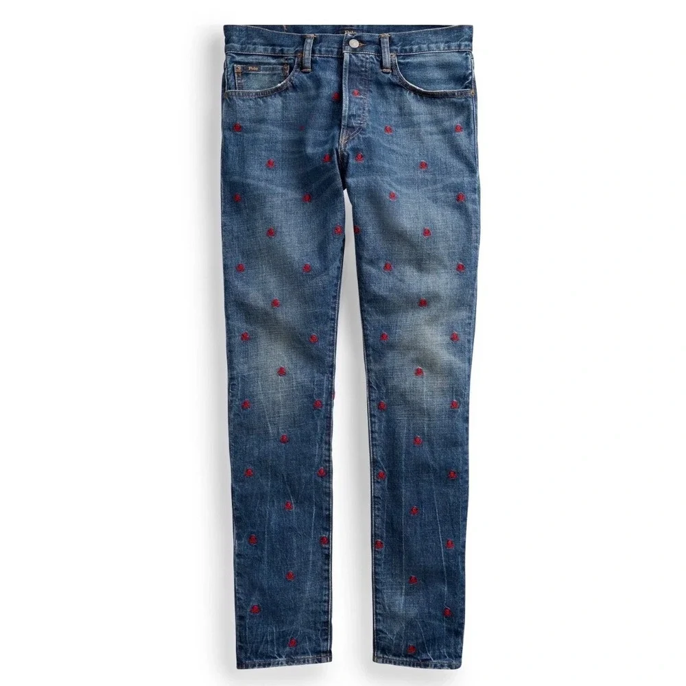Polo Ralph Lauren Sullivan Jeans Mens Size 34x30 Skull Punk Streetwear Festival